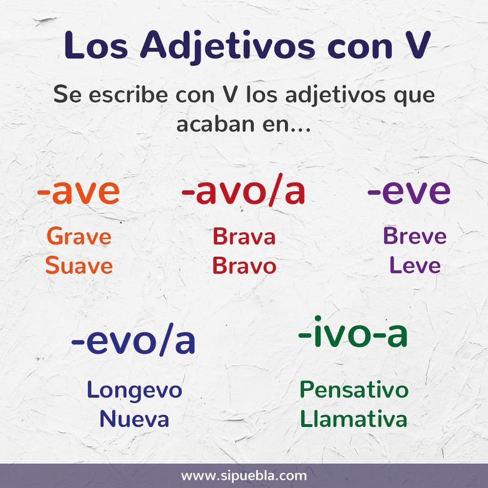 adjetivos con v